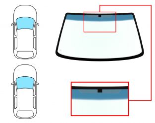 PARABRISAS FORD FIESTA 1999-2002 3/5 PUERTAS / DELANTERO / VERDE BANDA AZUL