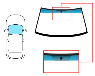 PARABRISAS FORD MAVERICK 1992-2004 3/5 PUERTAS / DELANTERO / VERDE BANDA AZUL / CON BASE ESPEJO