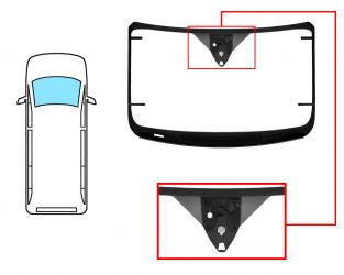 PARABRISAS FORD TRANSIT 2013-2019 CABINA BAJA / DELANTERO / VERDE / TERMICO / CON BASE ESPEJO / CON SENSOR / CON SOPORTE CAMARA / SOPORTE ALERTA EMERGENCIA / MOLDURAS PREMONTADAS
