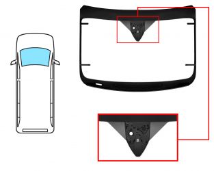 PARABRISAS FORD TRANSIT 2013-2019 CABINA ALTA / DELANTERO / VERDE / TERMICO / CON BASE ESPEJO / CON SENSOR / SOPORTE ALERTA EMERGENCIA / MOLDURAS PREMONTADAS