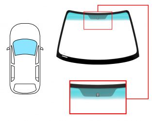 PARABRISAS HONDA ACCORD 1998-2003 4/5 PUERTAS / DELANTERO / VERDE BANDA VERDE / CON BASE ESPEJO