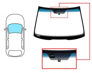 PARABRISAS HONDA ACCORD 2003-2006 4 PUERTAS / FAMILIAR / DELANTERO / VERDE BANDA AZUL / CON BASE ESPEJO / CON SENSOR