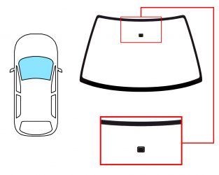 PARABRISAS HONDA CIVIC 1992-1996 3 PUERTAS / DELANTERO / AZUL / CON BASE ESPEJO