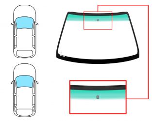 PARABRISAS ROVER 400 1995-2000 4/5 PUERTAS / DELANTERO / VERDE / CON BASE ESPEJO / MOLDURAS PREMONTADAS 