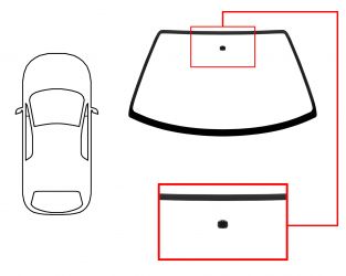 PARABRISAS HONDA CRX 1992-1998 DELANTERO / AZUL / CON BASE ESPEJO