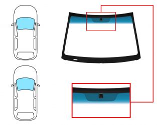 PARABRISAS HYUNDAI ACCENT 2007-2011 3/4 PUERTAS / DELANTERO / VERDE BANDA AZUL / CON BASE ESPEJO