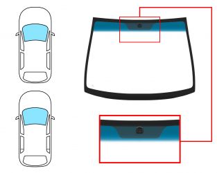 PARABRISAS HYUNDAI GETZ 2002-2005 3/5 PUERTAS / DELANTERO / VERDE BANDA AZUL / CON BASE ESPEJO 