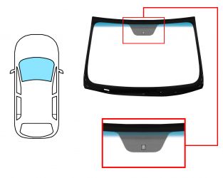 PARABRISAS HYUNDAI I40 2011-2015 4 PUERTAS / FAMILIAR / DELANTERO / VERDE BANDA AZUL / CON BASE ESPEJO
