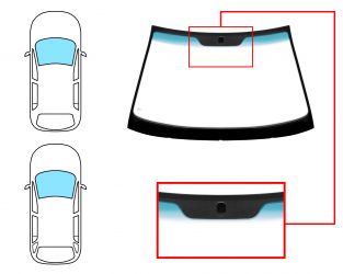 PARABRISAS HYUNDAI LANTRA 1995-1999 4 PUERTAS / FAMILIAR / DELANTERO / VERDE BANDA AZUL / CON BASE ESPEJO 