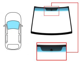 PARABRISAS HYUNDAI MATRIX 2001-2006 DELANTERO / VERDE BANDA AZUL / CON BASE ESPEJO 