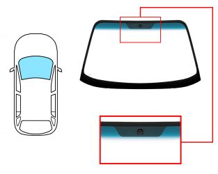 PARABRISAS HYUNDAI SANTA FE 2000-2006 DELANTERO / VERDE BANDA AZUL / CON BASE ESPEJO 