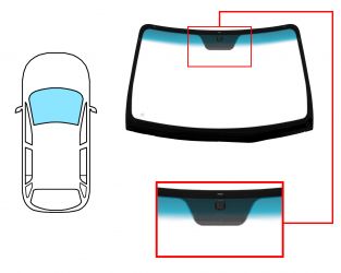 PARABRISAS HYUNDAI SANTA FE 2006-2009 DELANTERO / VERDE BANDA AZUL / CON BASE ESPEJO 
