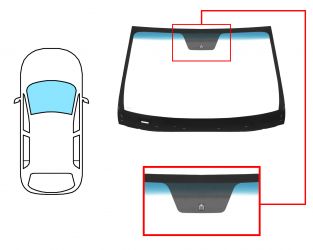 PARABRISAS HYUNDAI SANTA FE 2012-2016 DELANTERO / VERDE BANDA AZUL / ACUSTICO / CON BASE ESPEJO 