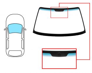 PARABRISAS HYUNDAI SONATA 2002-2006 DELANTERO / VERDE BANDA AZUL / CON BASE ESPEJO 