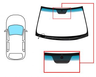 PARABRISAS HYUNDAI SONATA 2008-2011 DELANTERO / VERDE BANDA AZUL / TERMICO / CON BASE ESPEJO 