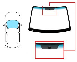 PARABRISAS HYUNDAI TUCSON 2005-2010 DELANTERO / VERDE BANDA AZUL / CON BASE ESPEJO A 6,50CM 