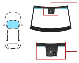 PARABRISAS HYUNDAI KONA 2017-2020 DELANTERO / VERDE BANDA AZUL / CON BASE ESPEJO / CON SENSOR ANTIVAHO / CON SOPORTE CAMARA