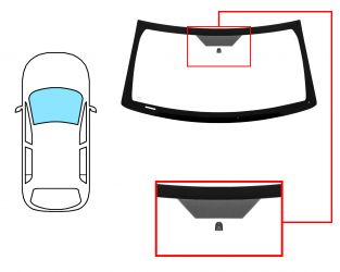 PARABRISAS JEEP GRAND CHEROKEE 2005-2010 DELANTERO / VERDE / CON BASE ESPEJO 20 CM DEL BORDE