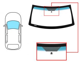 PARABRISAS JEEP GRAND CHEROKEE 2005-2010 DELANTERO / VERDE BANDA AZUL / CON BASE ESPEJO 20 CM DEL BORDE