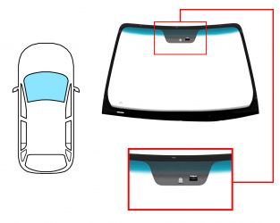 PARABRISAS KIA CARENS 2007-2010 DELANTERO / VERDE BANDA AZUL / CON BASE ESPEJO MODIFICADA / CON SENSOR