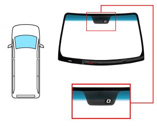 PARABRISAS KIA CARNIVAL 2006-2012 DELANTERO / VERDE BANDA AZUL / TERMICO / CON BASE ESPEJO / CON SENSOR