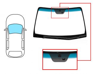 PARABRISAS KIA MAGENTIS 2006-2008 DELANTERO / VERDE BANDA AZUL / TERMICO / CON BASE ESPEJO / CON SENSOR