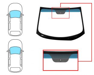 PARABRISAS KIA RIO 2011-2014 3/4/5 PUERTAS / DELANTERO / VERDE BANDA AZUL / CON BASE ESPEJO