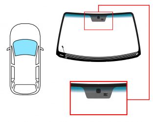 PARABRISAS KIA SORENTO 2002-2005 DELANTERO / VERDE BANDA AZUL / TERMICO / CON BASE ESPEJO / CON SENSOR