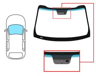 PARABRISAS KIA SPORTAGE 2010-2016 DELANTERO / VERDE BANDA AZUL / CON BASE ESPEJO / CON SENSOR