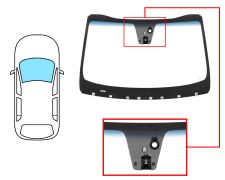 PARABRISAS KIA SORENTO 2015-2017 DELANTERO / VERDE BANDA AZUL / CON BASE ESPEJO / CON SENSOR / CON SOPORTE CAMARA / MOLDURAS PREMONTADAS