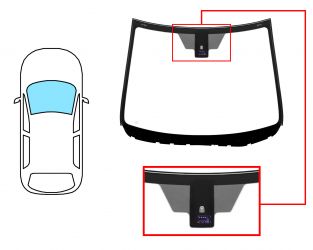 PARABRISAS MAZDA 2 2010-2014 3/5 PUERTAS / DELANTERO / VERDE / CON BASE ESPEJO / CON SENSOR / MOLDURAS PREMONTADAS