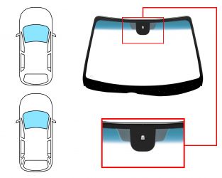 PARABRISAS MAZDA 6 2002-2006 4/5 PUERTAS / FAMILIAR / DELANTERO / VERDE BANDA AZUL / CON BASE ESPEJO MODIFICADA / MOLDURAS PREMONTADAS