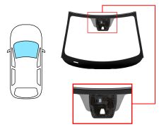 PARABRISAS MAZDA 2 2014-2019 DELANTERO / VERDE / CON BASE ESPEJO / CON SOPORTE CAMARA / MOLDURAS PREMONTADAS