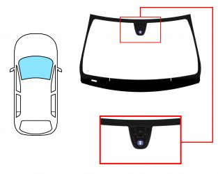 PARABRISAS MERCEDES CLASE A (W176) 2012-2015 DELANTERO / VERDE / CON BASE ESPEJO / CON SENSOR REDONDO / MOLDURAS PREMONTADAS