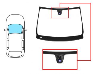 PARABRISAS MERCEDES CLASE B (W246) 2011-2014 DELANTERO / VERDE / CON BASE ESPEJO / CON SENSOR REDONDO / MOLDURAS PREMONTADAS