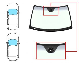 PARABRISAS MERCEDES CLASE C (W203) 2000-2004 4 PUERTAS / FAMILIAR / DELANTERO / VERDE BANDA GRIS / CON BASE ESPEJO / CON SENSOR MODIFICADO / MOLDURAS PREMONTADAS ABAJO