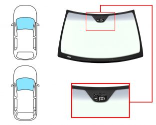 PARABRISAS MERCEDES CLASE C (W203) 2000-2004 4 PUERTAS / FAMILIAR / DELANTERO / VERDE BANDA GRIS / CON BASE ESPEJO / CON SENSOR / MOLDURAS PREMONTADAS ABAJO