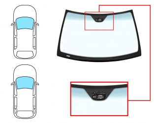 PARABRISAS MERCEDES CLASE C (W203) 2000-2004 4 PUERTAS / FAMILIAR / DELANTERO / AZUL BANDA AZUL / CON BASE ESPEJO / CON SENSOR / MOLDURAS PREMONTADAS ABAJO