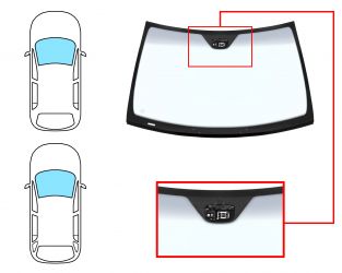 PARABRISAS MERCEDES CLASE C (W203) 2000-2004 4 PUERTAS / FAMILIAR / DELANTERO / AZUL BANDA GRIS / CON BASE ESPEJO / CON SENSOR / MOLDURAS PREMONTADAS ABAJO
