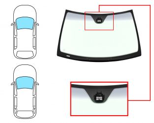 PARABRISAS MERCEDES CLASE C (W203) 2000-2004 4 PUERTAS / FAMILIAR / DELANTERO / VERDE BANDA GRIS / CON BASE ESPEJO / CON SENSOR MODIFICADO / MOLDURAS PREMONTADAS ABAJO