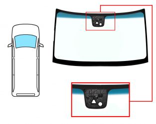 PARABRISAS VOLKSWAGEN CRAFTER 2006-2011 DELANTERO / VERDE BANDA AZUL / CON BASE ESPEJO / CON SENSOR / CAMARA CARRIL