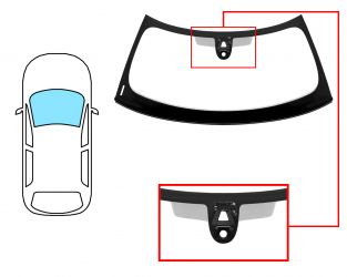 PARABRISAS MINI ONE 2014-2018 3/5 PUERTAS / CABRIO / DELANTERO / VERDE / CON BASE ESPEJO / CON SENSOR REDONDO / CON SOPORTE CAMARA / MOLDURAS PREMONTADAS 