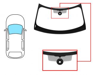 PARABRISAS MINI COUNTRYMAN 2017-2021 DELANTERO / VERDE / CON SENSOR REDONDO / MOLDURAS PREMONTADAS 