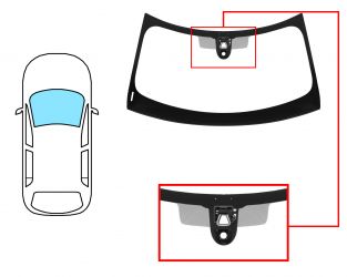 PARABRISAS MINI COUNTRYMAN 2017-2021 DELANTERO / VERDE / CON SENSOR REDONDO / CON SOPORTE CAMARA / MOLDURAS PREMONTADAS 