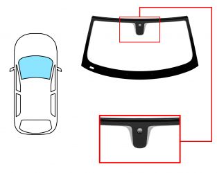 PARABRISAS MINI COUPE 2011-2017 DELANTERO / VERDE / CON BASE ESPEJO / MOLDURAS PREMONTADAS 