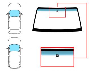PARABRISAS MITSUBISHI MONTERO 2000-2003 3/5 PUERTAS / DELANTERO / VERDE BANDA AZUL / CON BASE ESPEJO METALICO