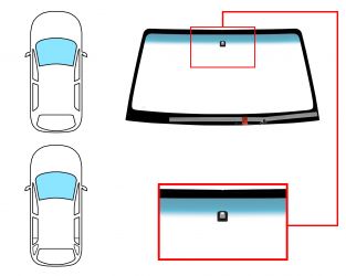 PARABRISAS MITSUBISHI MONTERO 2000-2003 3/5 PUERTAS / DELANTERO / VERDE BANDA AZUL / CRISTAL TERMICO / CON BASE ESPEJO METALICO 