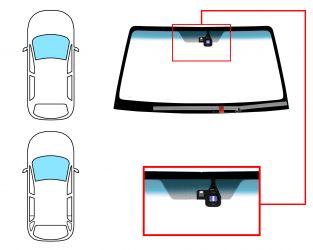 PARABRISAS MITSUBISHI MONTERO 2000-2003 3/5 PUERTAS / DELANTERO / VERDE BANDA AZUL / CRISTAL TERMICO / CON BASE ESPEJO METALICO / CON SENSOR 
