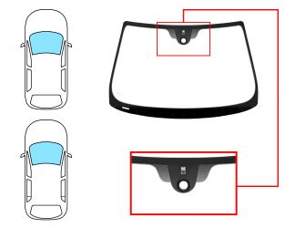 PARABRISAS NISSAN MICRA 2002-2005 3/5 PUERTAS / DELANTERO / VERDE / CON BASE ESPEJO / CON SENSOR