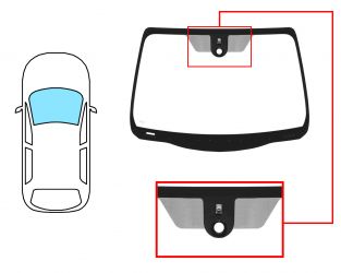 PARABRISAS NISSAN MICRA 2010-2013 DELANTERO / VERDE / CON BASE ESPEJO / CON SENSOR